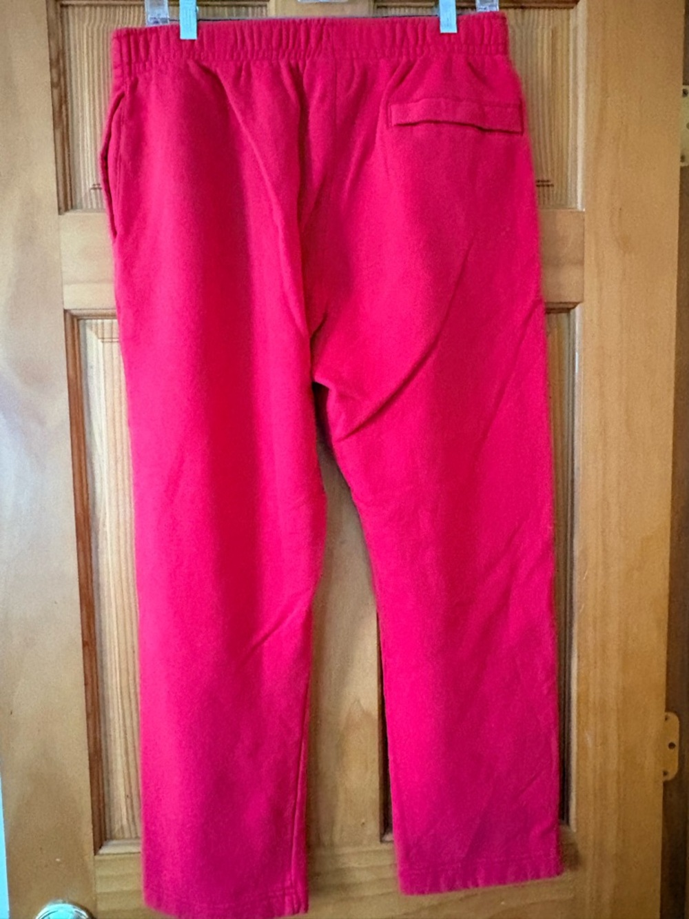 Nike Red Fleece Joggers with White Swoosh - Picture 2 of 5